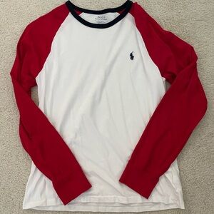 Polo Ralph Lauren Red and White Long Sleeve Shirt